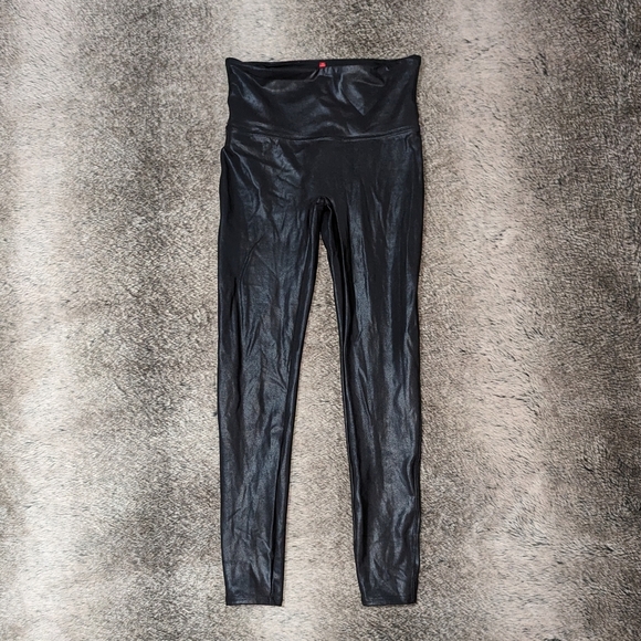 SPANX Faux Leather Leggings Black Large - Picture 5 of 10